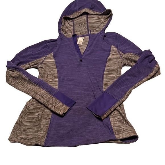 Mondetta Performance Gear Women's Purple Gray 1/4 Zip Hooded Sweatshirt Medium - Picture 1 of 12